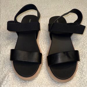 Torrid Black Sandals with Tan Base